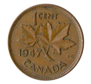 1 цент 1947 года Канада — Фото №1