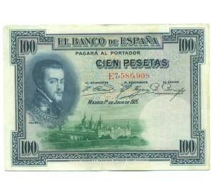 100 песет 1925 года Испания (Гашение) — Фото №1