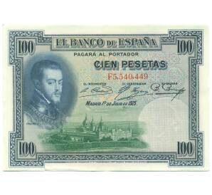 100 песет 1925 года Испания (Гашение) — Фото №1