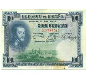 100 песет 1925 года Испания (Гашение) — Фото №1