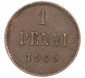 1 пенни 1909 года Русская Финляндия — Фото №1