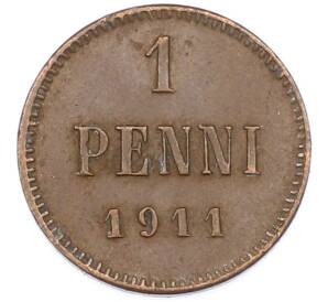 1 пенни 1911 года Русская Финляндия — Фото №1