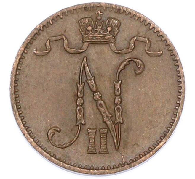 Монета 1 пенни 1907 года Русская Финляндия (Артикул: K10-14944) — Фото №2