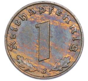 1 рейхспфенниг 1939 года J Германия — Фото №2