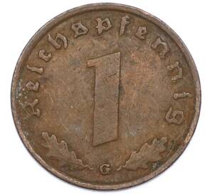 1 рейхспфенниг 1939 года G Германия — Фото №2