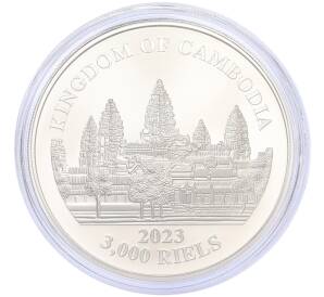 3000 риелей 2023 года Камбоджа «Дымчатый леопард» (Цветное покрытие) — Фото №2