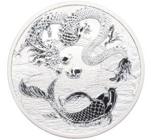 1 доллар 2023 года Австралия «Дракон и карп кои» — Фото №1