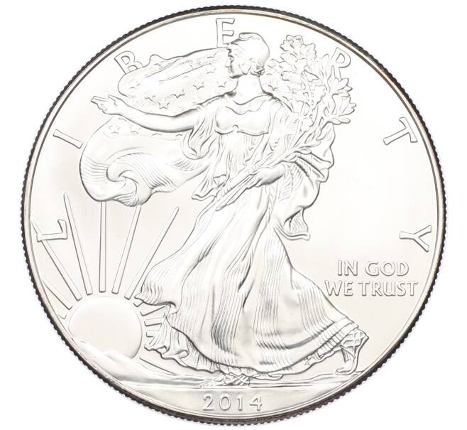 Монета 1 доллар 2014 года США «Шагающая Свобода» (Артикул: K10-15171) — Фото №1