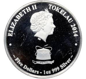 5 долларов 2014 года Токелау «Желтоперый тунец» — Фото №2