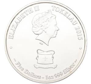 5 долларов 2015 года Токелау «Большая белая акула» — Фото №2