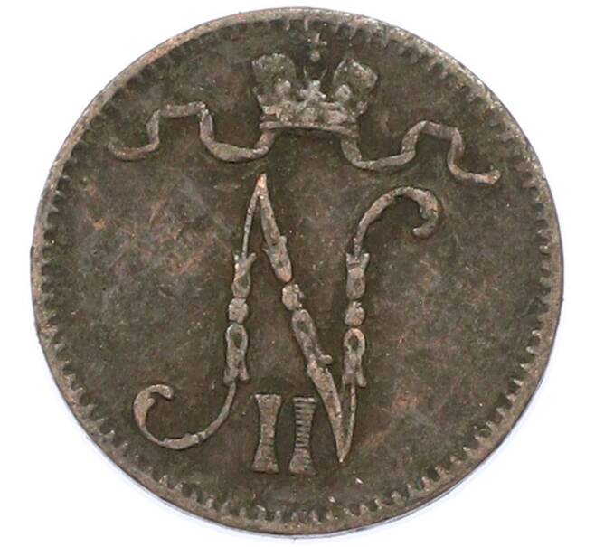 Монета 1 пенни 1900 года Русская Финляндия (Артикул: K10-15392) — Фото №2