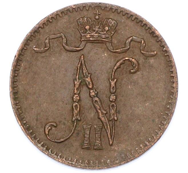 Монета 1 пенни 1907 года Русская Финляндия (Артикул: K10-15393) — Фото №2