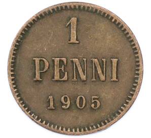 1 пенни 1905 года Русская Финляндия — Фото №1