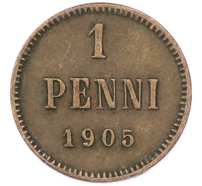 Монета 1 пенни 1905 года Русская Финляндия (Артикул: K10-15401) — Фото №1