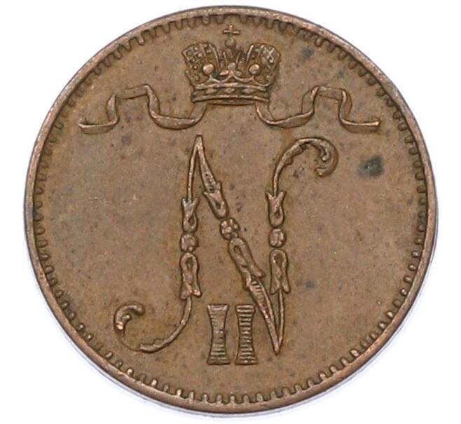 Монета 1 пенни 1907 года Русская Финляндия (Артикул: K10-15405) — Фото №2