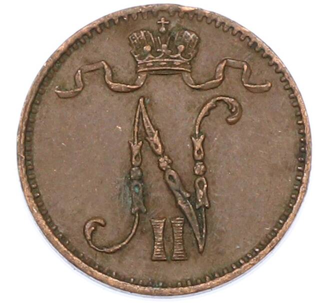 Монета 1 пенни 1907 года Русская Финляндия (Артикул: K10-15415) — Фото №2