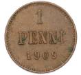 Монета 1 пенни 1909 года Русская Финляндия (Артикул: K10-15420) — Фото №1