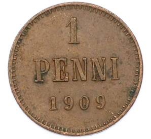 1 пенни 1909 года Русская Финляндия — Фото №1