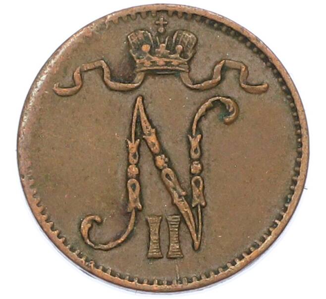 Монета 1 пенни 1909 года Русская Финляндия (Артикул: K10-15421) — Фото №2