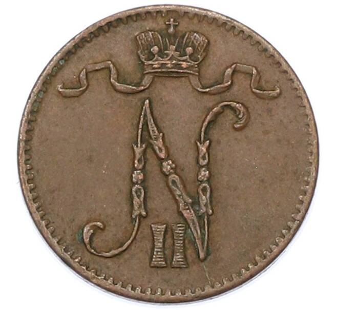 Монета 1 пенни 1909 года Русская Финляндия (Артикул: K10-15427) — Фото №2