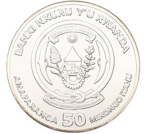 50 франков 2015 года Руанда «Африканская унция — Буйвол» — Фото №2