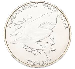 5 долларов 2015 года Токелау «Большая белая акула» — Фото №1