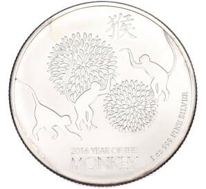 2 доллара 2016 года Ниуэ «Лунный календарь — Год обезьяны» — Фото №1