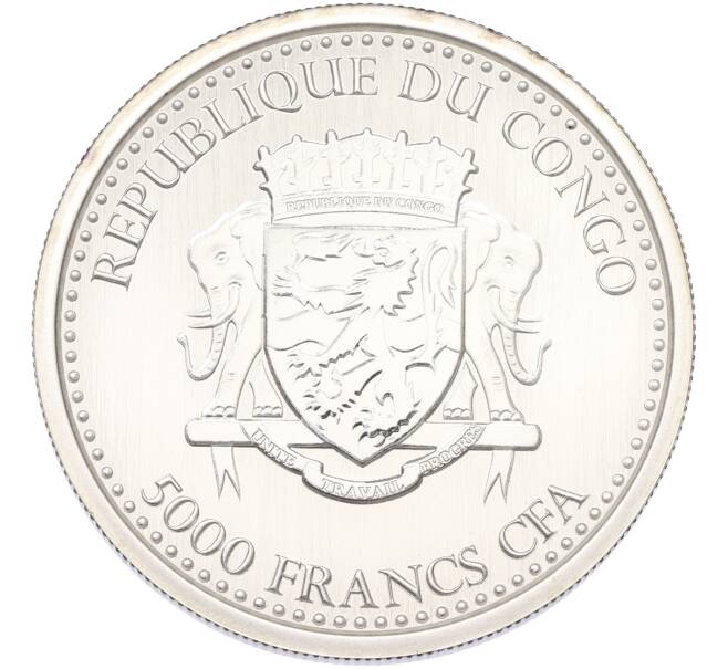 Монета 5000 франков 2015 года Конго «Горилла» (Артикул: K10-15691) — Фото №2
