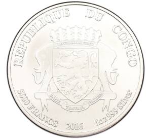 5000 франков 2016 года Республика Конго «Африканский лев» — Фото №2