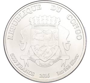 5000 франков 2016 года Республика Конго «Африканский лев» — Фото №2