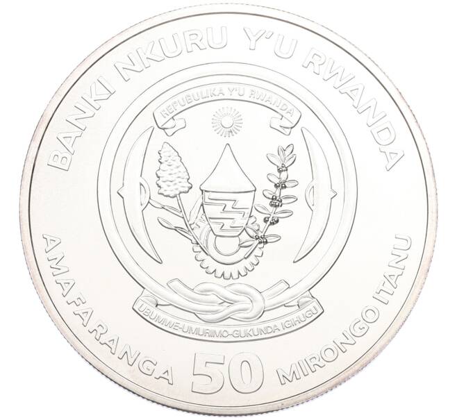 Монета 50 франков 2016 года Руанда «Африканская унция — Сурикаты» (Артикул: K10-15722) — Фото №2