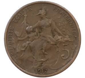 5 сантимов 1917 года Франция — Фото №1