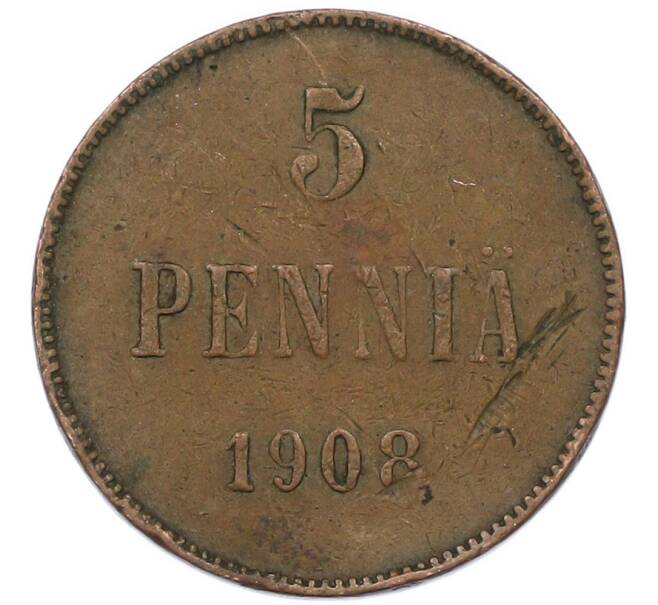 Монета 5 пенни 1908 года Русская Финляндия (Артикул: T11-43684) — Фото №1