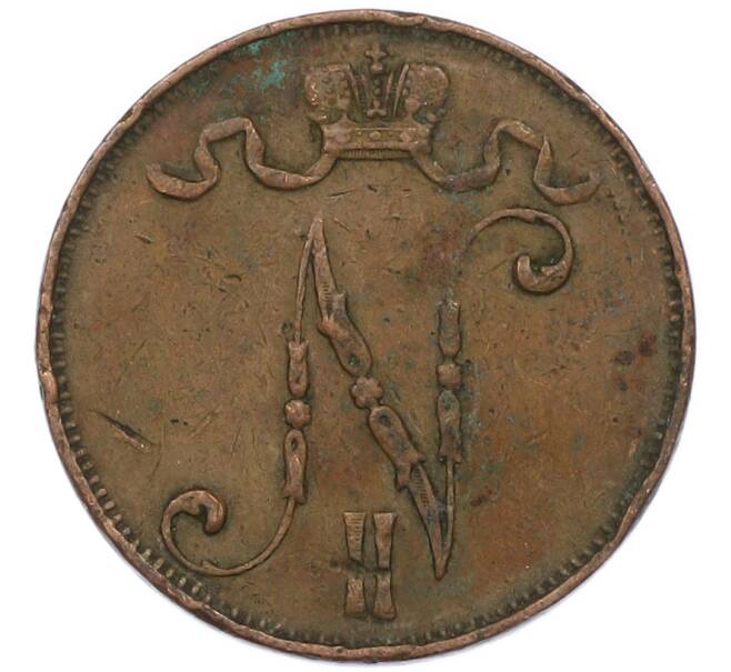 Монета 5 пенни 1908 года Русская Финляндия (Артикул: T11-43684) — Фото №2