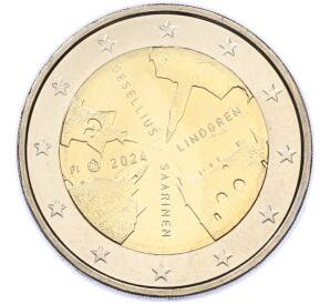 2 евро 2024 года Финляндия «Архитектурная фирма Геселлиус-Линдгрен-Сааринен» — Фото №1
