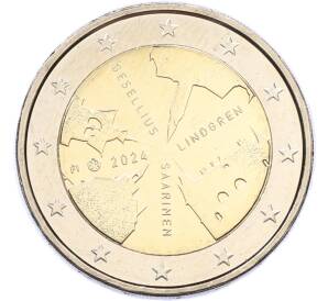 2 евро 2024 года Финляндия «Архитектурная фирма Геселлиус-Линдгрен-Сааринен» — Фото №1