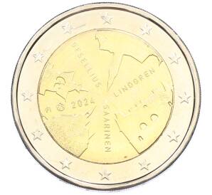 2 евро 2024 года Финляндия «Архитектурная фирма Геселлиус-Линдгрен-Сааринен» — Фото №1