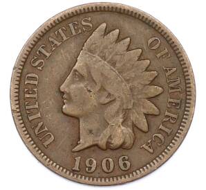 1 цент 1906 года США — Фото №1