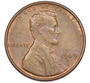 1 цент 1969 года D США — Фото №1