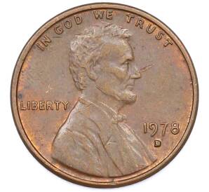 1 цент 1978 года D США — Фото №1