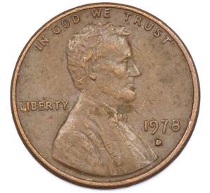 1 цент 1978 года D США — Фото №1