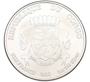 5000 франков 2016 года Республика Конго «Африканский лев» — Фото №2