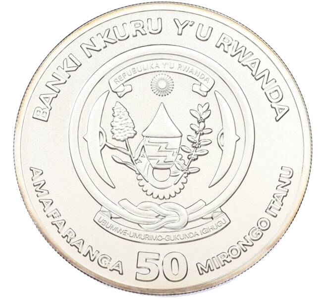 Монета 50 франков 2015 года Руанда «Африканская унция — Буйвол» (Артикул: K10-15780) — Фото №2