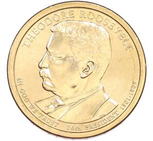 1 доллар 2013 года (D) США «26-й президент США Теодор Рузвельт» — Фото №1