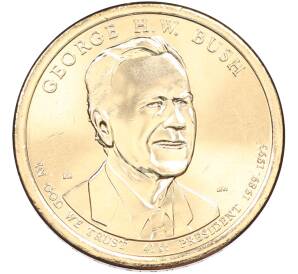 1 доллар 2020 года (D) США «41-й президент США Джордж Герберт Уокер Буш» — Фото №1