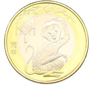 10 юаней 2016 года Китай «Китайский гороскоп — Год Обезьяны» — Фото №1