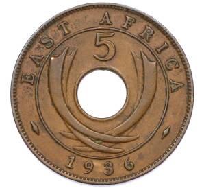 5 центов 1936 года KN Британская Восточная Африка (Эдуард VIII) — Фото №1