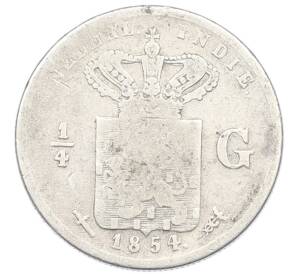 1/4 гульдена 1854 года Голландская Ост-Индия — Фото №1