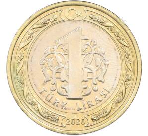 1 лира 2020 года Турция «100 лет Великому национальному собранию Турции» — Фото №2