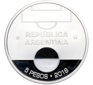 5 песо 2018 года Аргентина «Чемпионат мира по футболу 2018 в России» — Фото №2